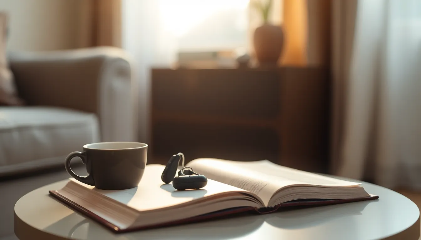 보청기를 착용한 어르신이 미소 짓는 모습