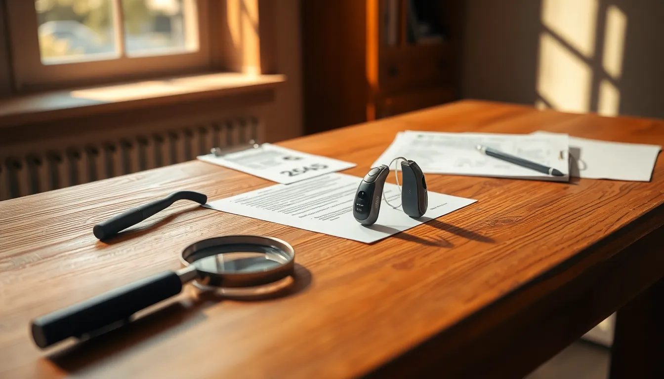 청각 전문가가 보청기에 대해 설명하는 이미지