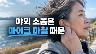 야외에서 보청기 마이크에 닿는 바람 소리를 줄이는 원리와 설정 방법