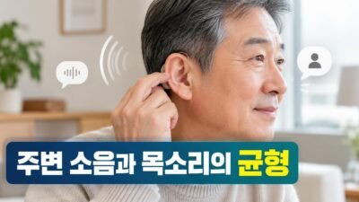 보청기 소음 억제 기능과 말소리 조절 설정